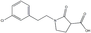 1-(3-chlorophenethyl)-2-oxopyrrolidine-3-carboxylic acid Struktur