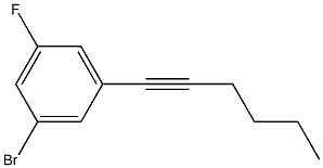 1-bromo-3-fluoro-5-(hex-1-ynyl)benzene Struktur