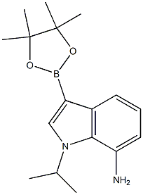 1-isopropyl-3-(4,4,5,5-tetramethyl-1,3,2-dioxaborolan-2-yl)-1H-indol-7-amine Struktur