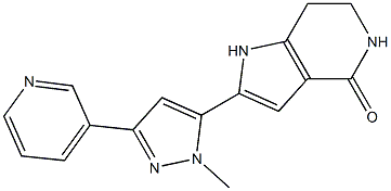 2-(1-methyl-3-(pyridin-3-yl)-1H-pyrazol-5-yl)-6,7-dihydro-1H-pyrrolo[3,2-c]pyridin-4(5H)-one Struktur