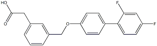 2-(3-((2',4'-difluorobiphenyl-4-yloxy)methyl)phenyl)acetic acid Struktur