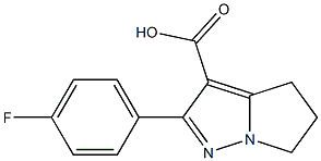 2-(4-fluorophenyl)-5,6-dihydro-4H-pyrrolo[1,2-b]pyrazole-3-carboxylic acid Struktur