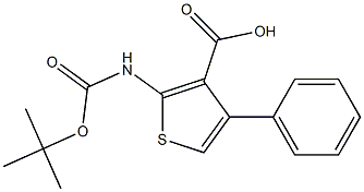 2-(tert-butoxycarbonylamino)-4-phenylthiophene-3-carboxylic acid Struktur