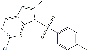 2-chloro-6-methyl-7-tosyl-7H-pyrrolo[2,3-d]pyrimidine Struktur