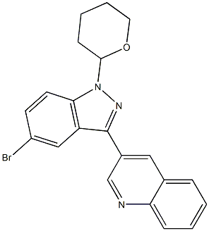 3-(5-bromo-1-(tetrahydro-2H-pyran-2-yl)-1H-indazol-3-yl)quinoline Struktur