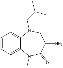 3-amino-5-isobutyl-1-methyl-4,5-dihydro-1H-benzo[b][1,4]diazepin-2(3H)-one Struktur