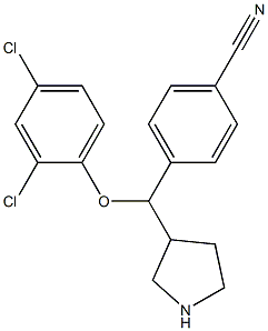 4-((2,4-dichlorophenoxy)(pyrrolidin-3-yl)methyl)benzonitrile Struktur