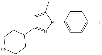 4-(1-(4-fluorophenyl)-5-methyl-1H-pyrazol-3-yl)piperidine Struktur