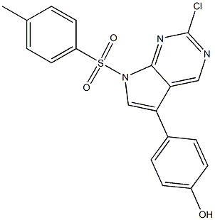 4-(2-chloro-7-tosyl-7H-pyrrolo[2,3-d]pyrimidin-5-yl)phenol Struktur