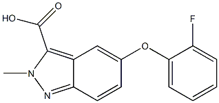 5-(2-fluorophenoxy)-2-methyl-2H-indazole-3-carboxylic acid Struktur