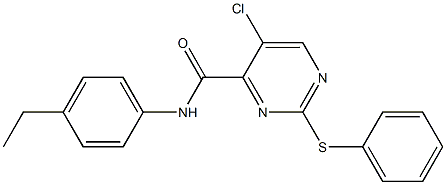 5-chloro-N-(4-ethylphenyl)-2-(phenylthio)pyrimidine-4-carboxamide Struktur