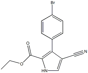 ethyl 3-(4-bromophenyl)-4-cyano-1H-pyrrole-2-carboxylate Struktur