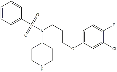 N-(3-(3-chloro-4-fluorophenoxy)propyl)-N-(piperidin-4-yl)benzenesulfonamide Struktur