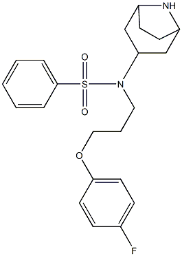 N-(8-azabicyclo[3.2.1]octan-3-yl)-N-(3-(4-fluorophenoxy)propyl)benzenesulfonamide Struktur