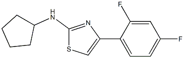 N-cyclopentyl-4-(2,4-difluorophenyl)thiazol-2-amine Struktur