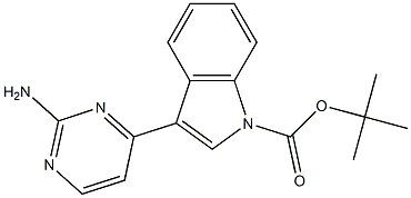 tert-butyl 3-(2-aminopyrimidin-4-yl)-1H-indole-1-carboxylate Struktur