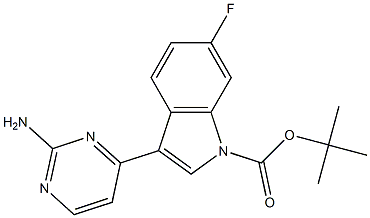 tert-butyl 3-(2-aminopyrimidin-4-yl)-6-fluoro-1H-indole-1-carboxylate Struktur