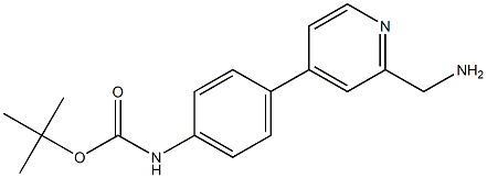 tert-butyl 4-(2-(aminomethyl)pyridin-4-yl)phenylcarbamate Struktur