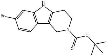 tert-butyl 7-bromo-3,4-dihydro-1H-pyrido[4,3-b]indole-2(5H)-carboxylate Struktur