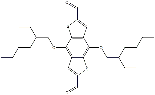 4,8-Bis-(2-ethyl-hexyloxy)-1,5-dithia-s-indacene-2,6-dicarbaldehyde Struktur