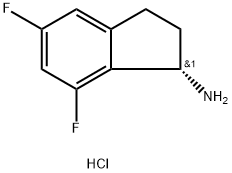 (1S)-5,7-DIFLUORO-2,3-DIHYDRO-1H-INDEN-1-AMINE HYDROCHLORIDE Struktur