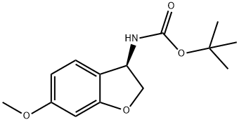 (R)-tert-butyl (6-methoxy-2,3-dihydrobenzofuran-3-yl)carbamate Struktur