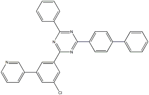 2-([1,1'-biphenyl]-4-yl)-4-(3-chloro-5-(pyridin-3-yl)phenyl)-6-phenyl-1,3,5-triazine Struktur