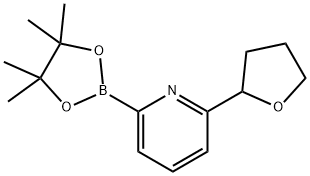 2-(tetrahydrofuran-2-yl)-6-(4,4,5,5-tetramethyl-1,3,2-dioxaborolan-2-yl)pyridine Struktur