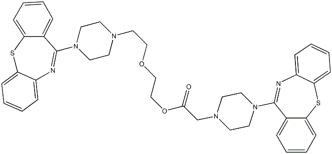 2-(2-(4-(Dibenzo[b,f][1,4]thiazepin-11-yl)piperazin-1-yl)ethoxy)ethyl 2-(4-(dibenzo[b,f][1,4]thiazepin-11-yl)piperazin-1-yl)acetate Struktur