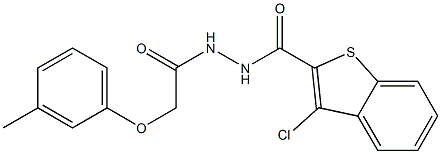 3-chloro-N'-[(3-methylphenoxy)acetyl]-1-benzothiophene-2-carbohydrazide Struktur