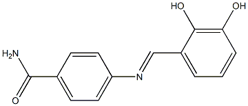 4-[(2,3-dihydroxybenzylidene)amino]benzamide Struktur