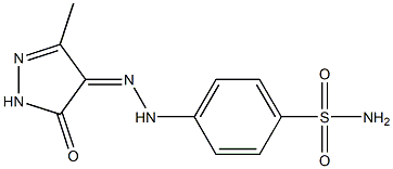 4-[(2Z)-2-(3-methyl-5-oxo-1,5-dihydro-4H-pyrazol-4-ylidene)hydrazinyl]benzenesulfonamide Struktur