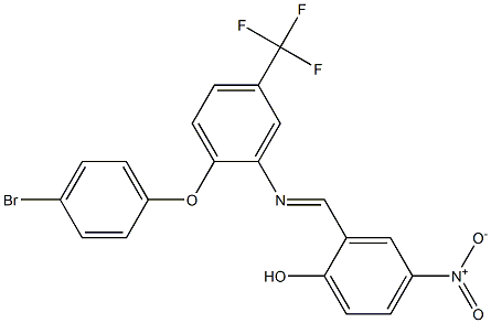 (E)-2-(((2-(4-bromophenoxy)-5-(trifluoromethyl)phenyl)imino)methyl)-4-nitrophenol Struktur