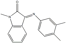 (E)-3-((3,4-dimethylphenyl)imino)-1-methylindolin-2-one Struktur