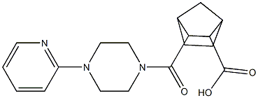 3-(4-(pyridin-2-yl)piperazine-1-carbonyl)bicyclo[2.2.1]heptane-2-carboxylic acid Struktur