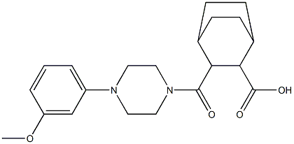 3-(4-(3-methoxyphenyl)piperazine-1-carbonyl)bicyclo[2.2.2]octane-2-carboxylic acid Struktur