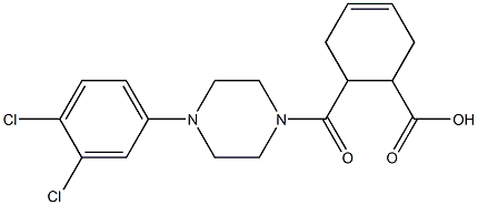 6-(4-(3,4-dichlorophenyl)piperazine-1-carbonyl)cyclohex-3-enecarboxylic acid Struktur