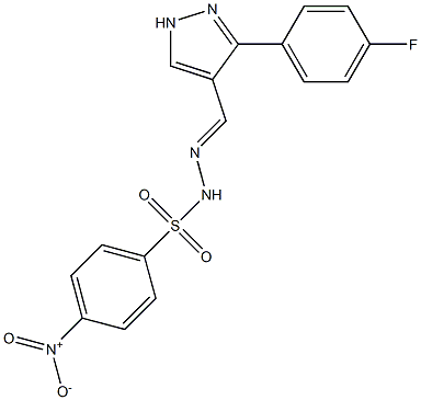 (E)-N'-((3-(4-fluorophenyl)-1H-pyrazol-4-yl)methylene)-4-nitrobenzenesulfonohydrazide Struktur