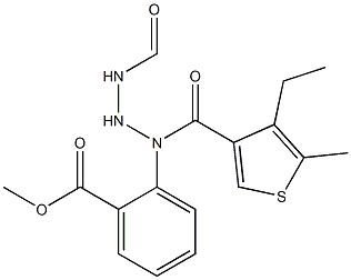 methyl 2-(2-(4-ethyl-5-methylthiophene-3-carbonyl)hydrazinecarboxamido)benzoate Struktur