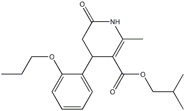 isobutyl 2-methyl-6-oxo-4-(2-propoxyphenyl)-1,4,5,6-tetrahydropyridine-3-carboxylate Struktur