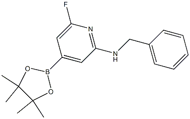 N-benzyl-6-fluoro-4-(4,4,5,5-tetramethyl-1,3,2-dioxaborolan-2-yl)pyridin-2-amine Struktur