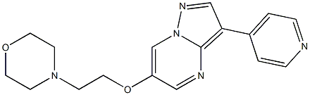 6-(2-morpholinoethoxy)-3-(pyridin-4-yl)pyrazolo[1,5-a]pyrimidine Struktur