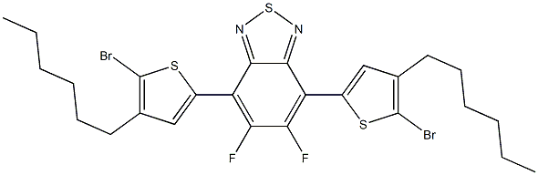 4,7-bis(5-bromo-4-hexylthiophen-2-yl)-5,6-difluorobenzo[c][1,2,5]thiadiazole Struktur