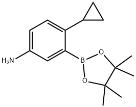 4-cyclopropyl-3-(4,4,5,5-tetramethyl-1,3,2-dioxaborolan-2-yl)aniline Struktur