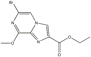 6-Bromo-8-methoxy-imidazo[1,2-a]pyrazine-2-carboxylic acid ethyl ester Struktur