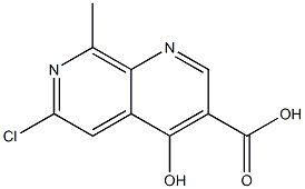 6-Chloro-4-hydroxy-8-methyl-[1,7]naphthyridine-3-carboxylic acid Struktur