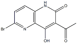 3-acetyl-6-bromo-4-hydroxy-1,5-naphthyridin-2(1H)-one Struktur