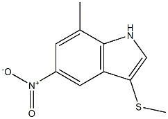 7-Methyl-3-methylsulfanyl-5-nitro-1H-indole Struktur