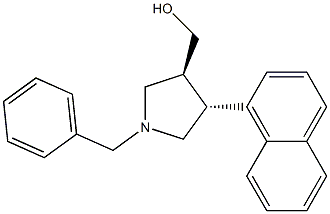 ((3S,4R)-1-benzyl-4-(naphthalen-1-yl)pyrrolidin-3-yl)methanol Struktur