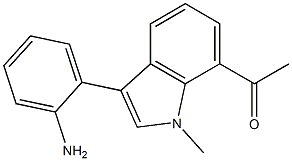 1-(3-(2-aminophenyl)-1-methyl-1H-indol-7-yl)ethanone Struktur